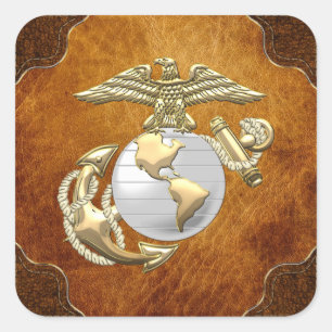 USMC Adler, Globe & Anchor (EGA) [3D] Quadratischer Aufkleber