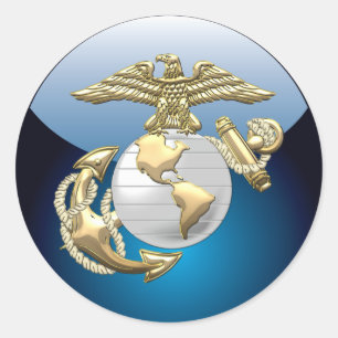 USMC Adler, Globe & Anchor (EGA) [3D] Runder Aufkleber