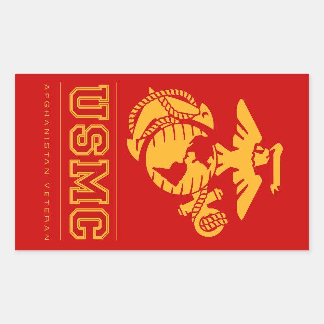 USMC Afghanistan Veteran Rechteckiger Aufkleber (Vorderseite)