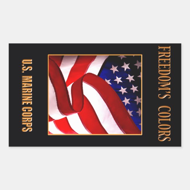 USMC-Aufkleber Rechteckiger Aufkleber (Vorderseite)