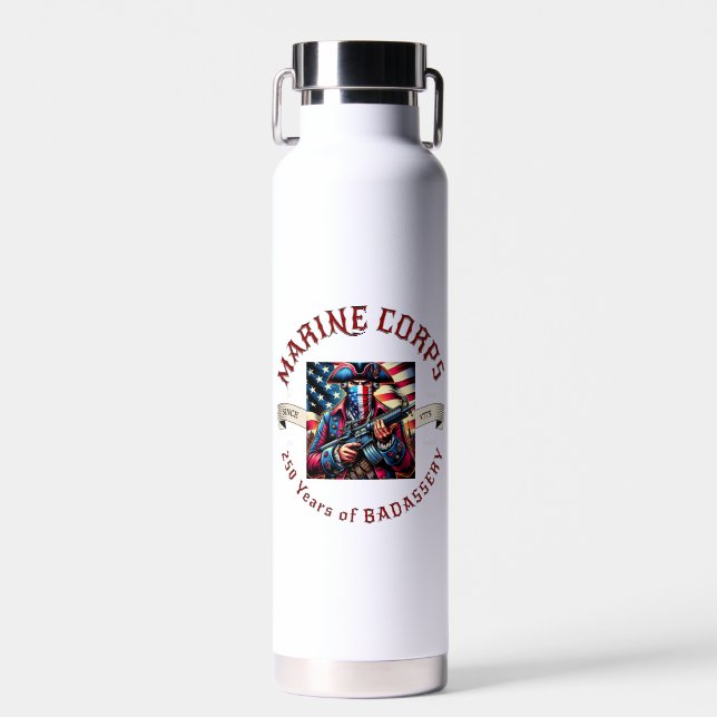 USMC Badassery Insulinflasche Trinkflasche (Vorne)
