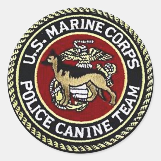 USMC CANINE TEAM RUNDER AUFKLEBER (Vorderseite)