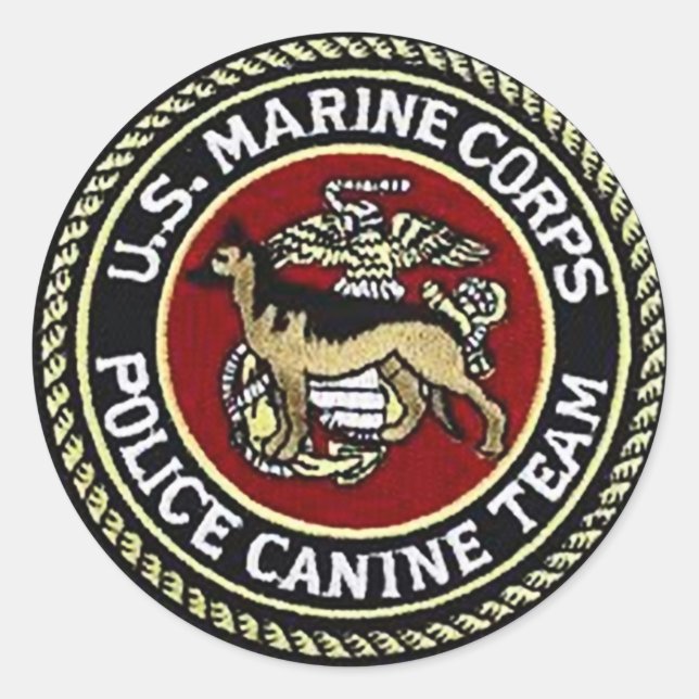 USMC CANINE UNIT RUNDER AUFKLEBER (Vorderseite)