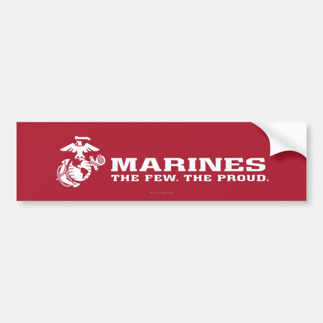 USMC Das Wenige Das stolze Logo - Weiß Autoaufkleber (Vorne)