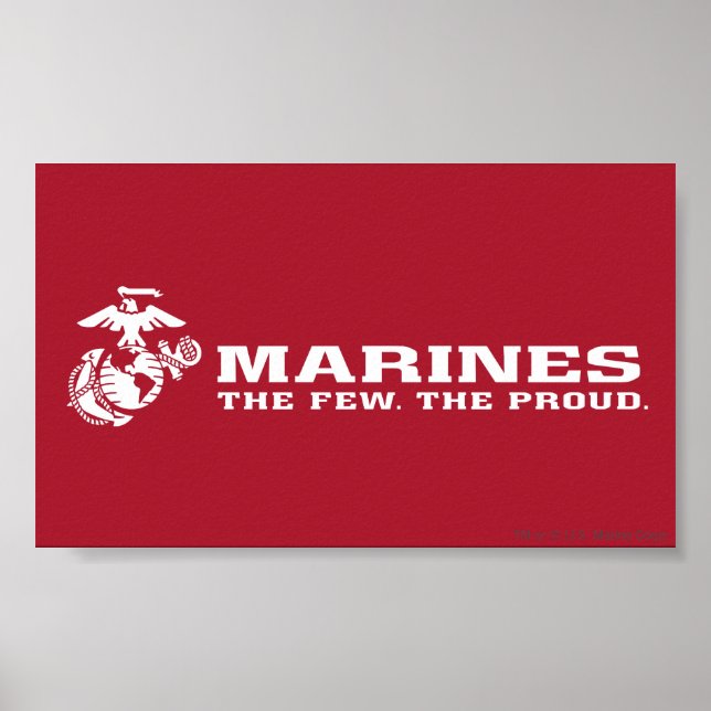 USMC Das Wenige Das stolze Logo - Weiß Poster (Vorne)