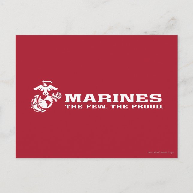 USMC Das Wenige Das stolze Logo - Weiß Postkarte (Vorderseite)