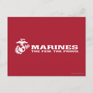 USMC Das Wenige Das stolze Logo - Weiß Postkarte