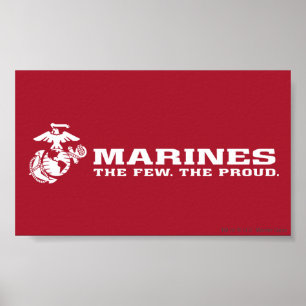USMC die wenigen das stolze Logo - Weiß Poster