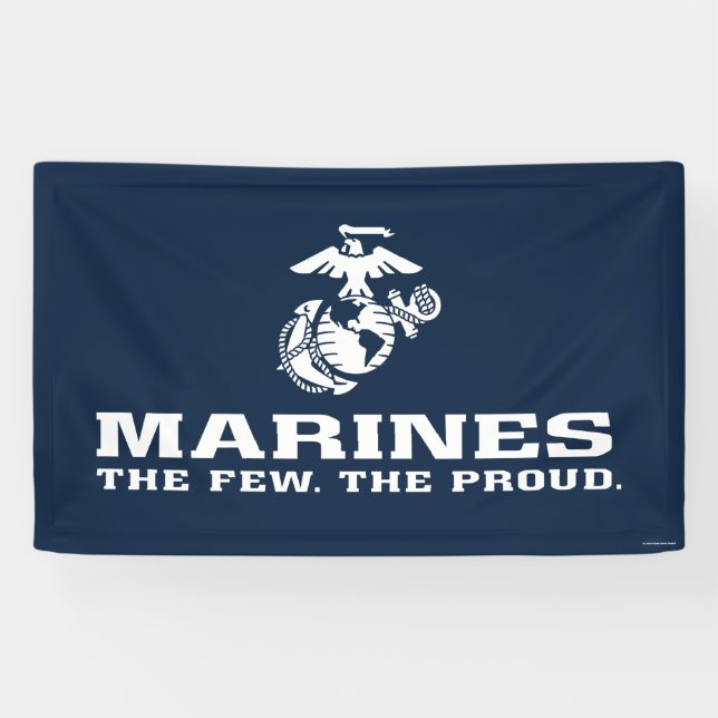 USMC Die wenigen, die das Logo Stack - Weiß Banner (Horizontal)