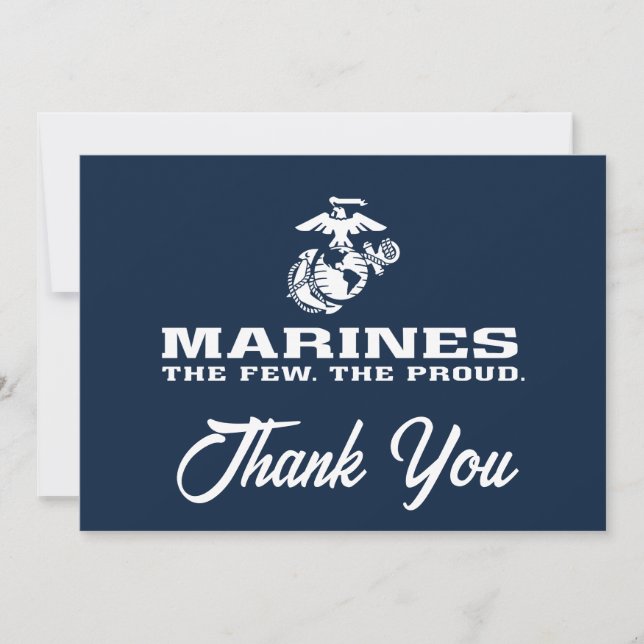 USMC Die wenigen, die das Logo Stack - Weiß Dankeskarte (Vorderseite)