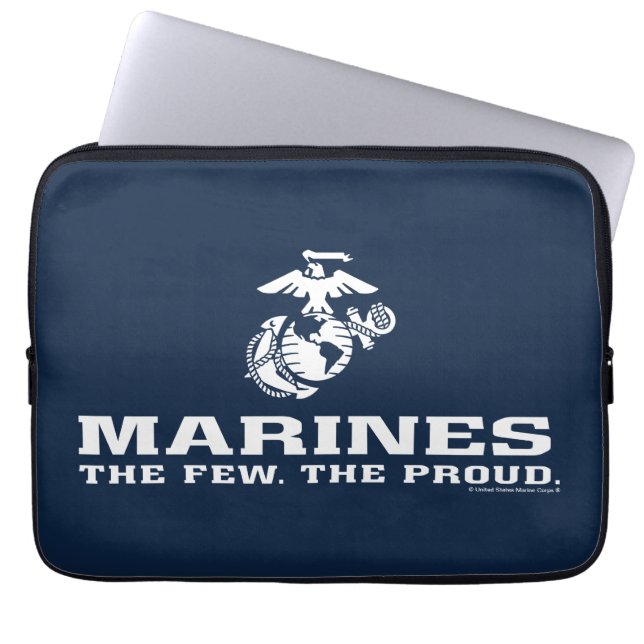 USMC Die wenigen, die das Logo Stack - Weiß Laptopschutzhülle (Vorderseite)