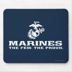 USMC Die wenigen, die das Logo Stack - Weiß Mousepad