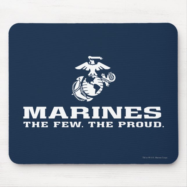 USMC Die wenigen, die das Logo Stack - Weiß Mousepad (Vorne)