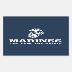 USMC Die wenigen, die das Logo Stack - Weiß Rechteckiger Aufkleber