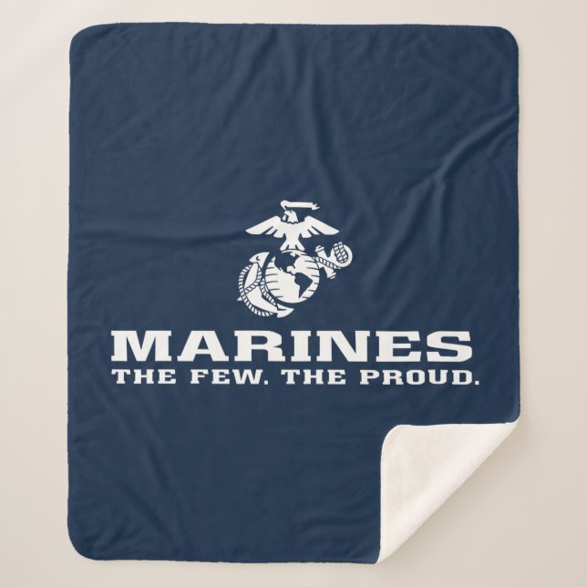 USMC Die wenigen, die das Logo Stack - Weiß Sherpadecke (Vorderseite)