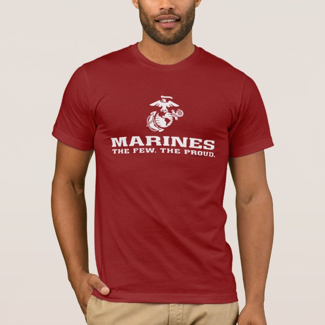 USMC Die wenigen, die das Logo Stack - Weiß T-Shirt (Vorderseite)