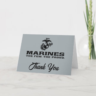 USMC "Die wenigen, die stolz" gestapelte schwarze Dankeskarte