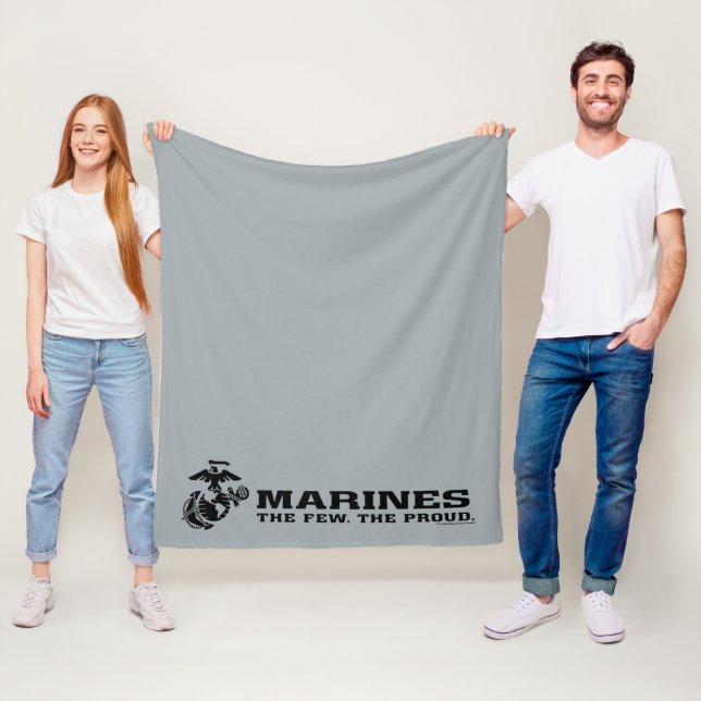 USMC "Die wenigen, die stolz" gestapelte schwarze  Fleecedecke (Beispiel)