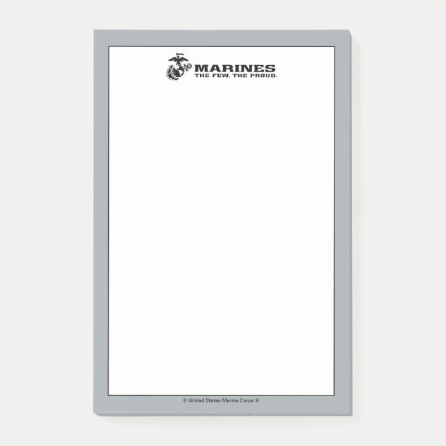 USMC "Die wenigen, die stolz" gestapelte schwarze  Post-it Klebezettel (Vorderseite)