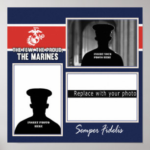 USMC die wenigen die stolze Foto-Collage Poster