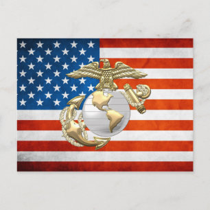 USMC Eagle, Kugel u. Anker (EGA) [3D] Postkarte