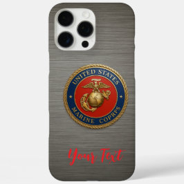 USMC EGA Brushed Metal Style iPhone 16 Pro Max Hülle