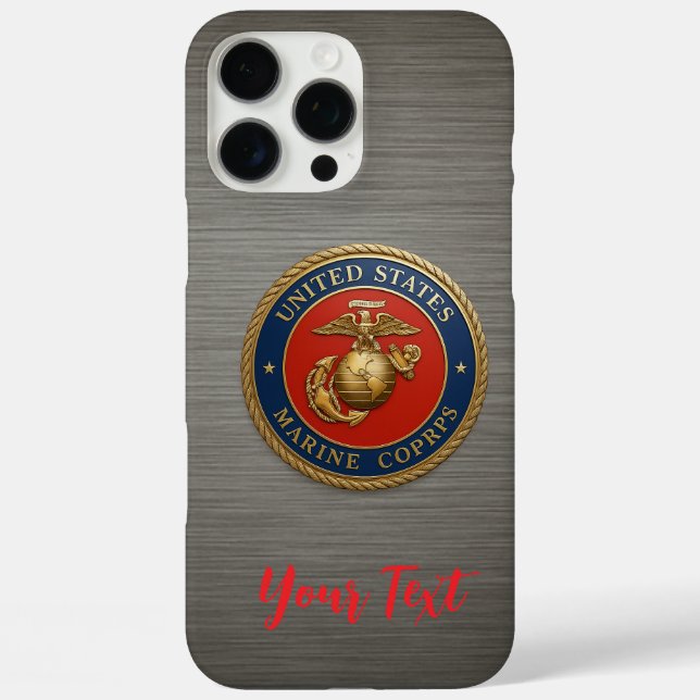 USMC EGA Brushed Metal Style Case-Mate iPhone Hülle (Rückseite)