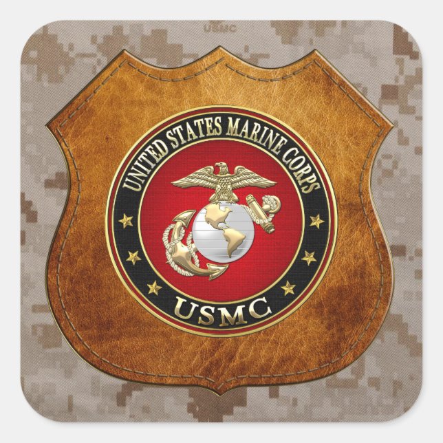 USMC EGA [Special Edition] [3D] Quadratischer Aufkleber (Vorderseite)
