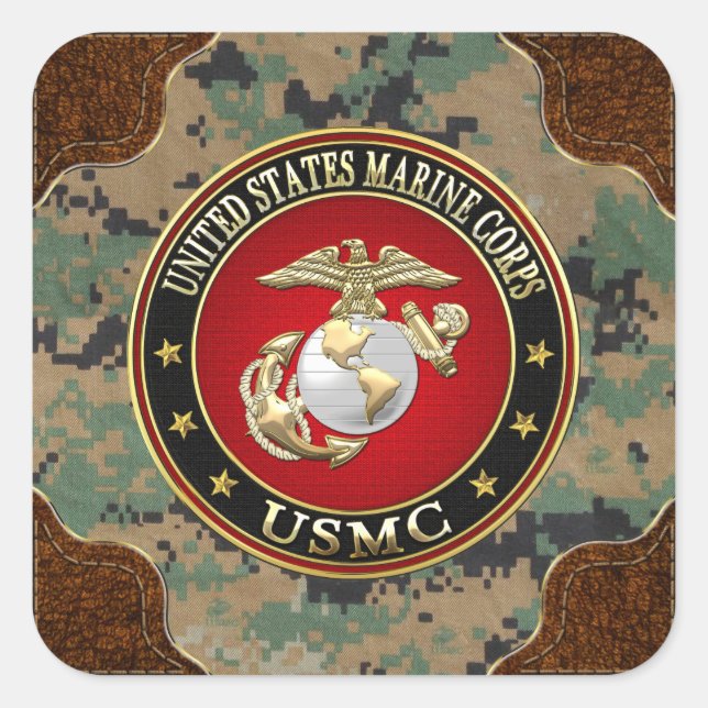 USMC EGA [Special Edition] [3D] Quadratischer Aufkleber (Vorderseite)