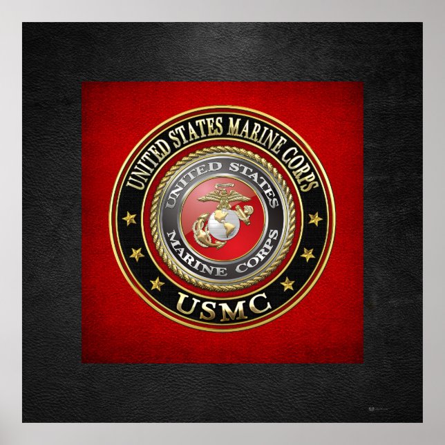 USMC-Emblem [Special Edition] [3D] Poster (Vorne)