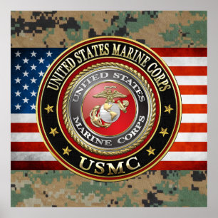 USMC-Emblem [Special Edition] [3D] Poster