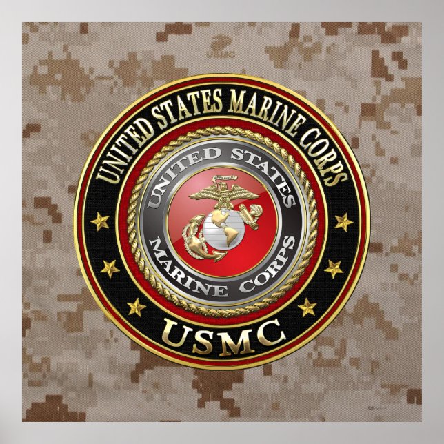 USMC-Emblem [Special Edition] [3D] Poster (Vorne)