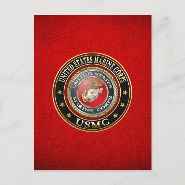 USMC-Emblem [Special Edition] [3D] Postkarte (Vorderseite)