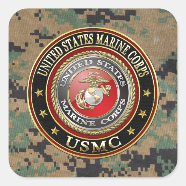 USMC-Emblem [Special Edition] [3D] Quadratischer Aufkleber (Vorderseite)