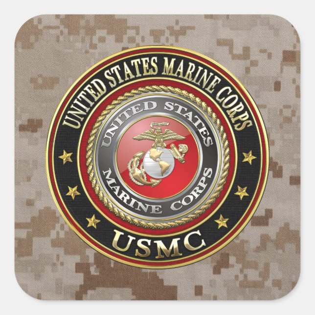 USMC-Emblem [Special Edition] [3D] Quadratischer Aufkleber (Vorderseite)