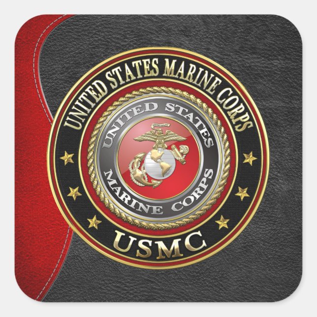 USMC-Emblem [Special Edition] [3D] Quadratischer Aufkleber (Vorderseite)