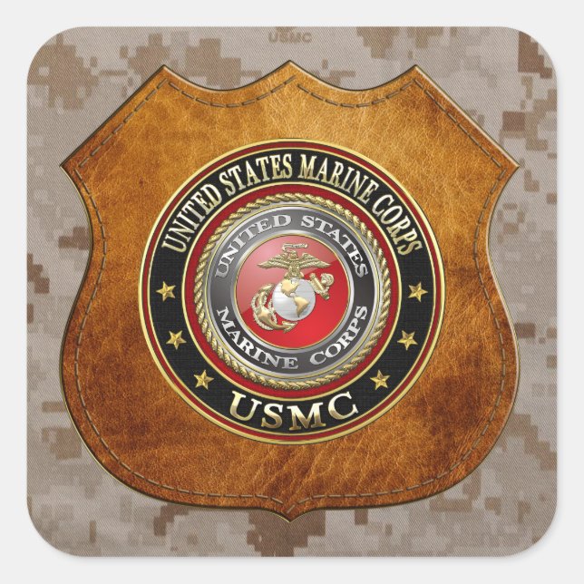 USMC-Emblem [Special Edition] [3D] Quadratischer Aufkleber (Vorderseite)