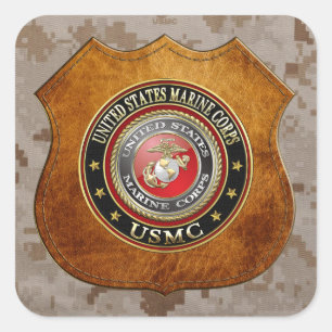 USMC-Emblem [Special Edition] [3D] Quadratischer Aufkleber