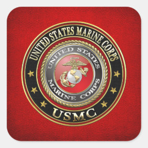 USMC-Emblem [Special Edition] [3D] Quadratischer Aufkleber