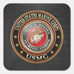 USMC-Emblem [Special Edition] [3D] Quadratischer Aufkleber