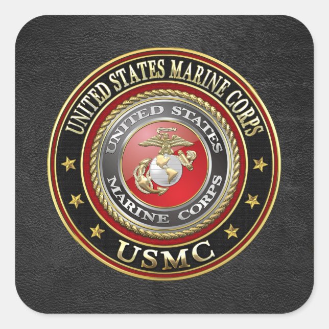 USMC-Emblem [Special Edition] [3D] Quadratischer Aufkleber (Vorderseite)