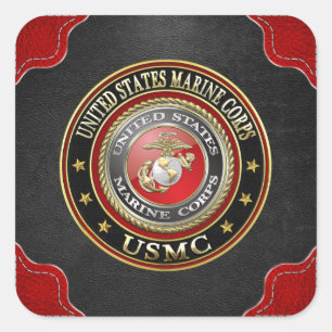 USMC-Emblem [Special Edition] [3D] Quadratischer Aufkleber