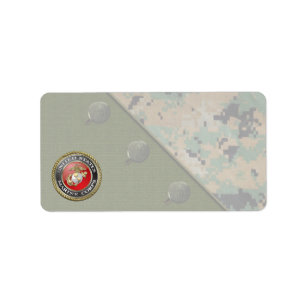 Usmc-Emblem u. Uniform [3D] Adressaufkleber