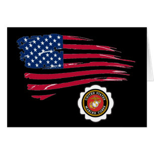 USMC-Emblem und U S-Flag