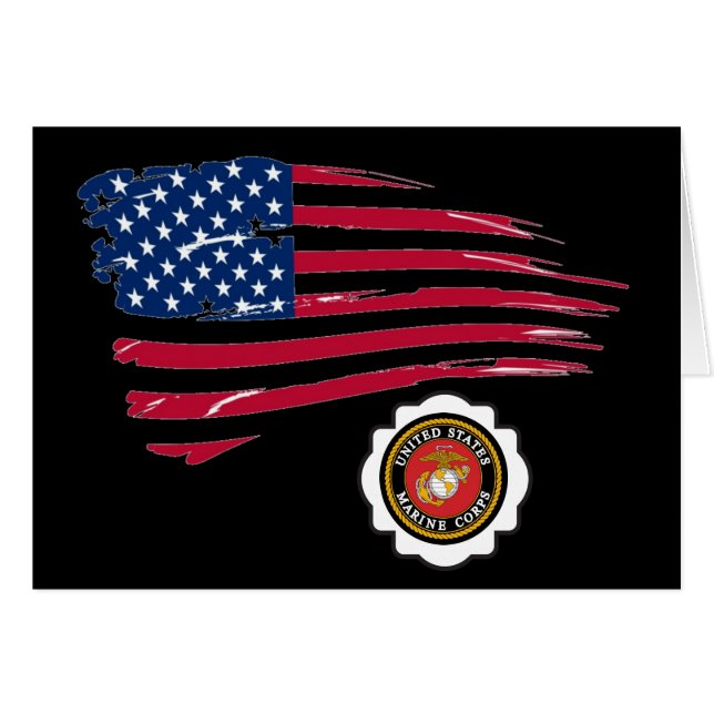 USMC-Emblem und U S-Flag (Vorderseite (Horizontal))