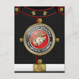 USMC-Emblem und Uniform [3D] Postkarte