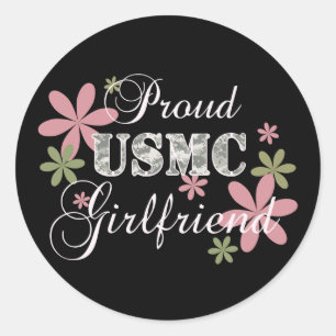 USMC Girlfriend [fl Camouflage] Runder Aufkleber