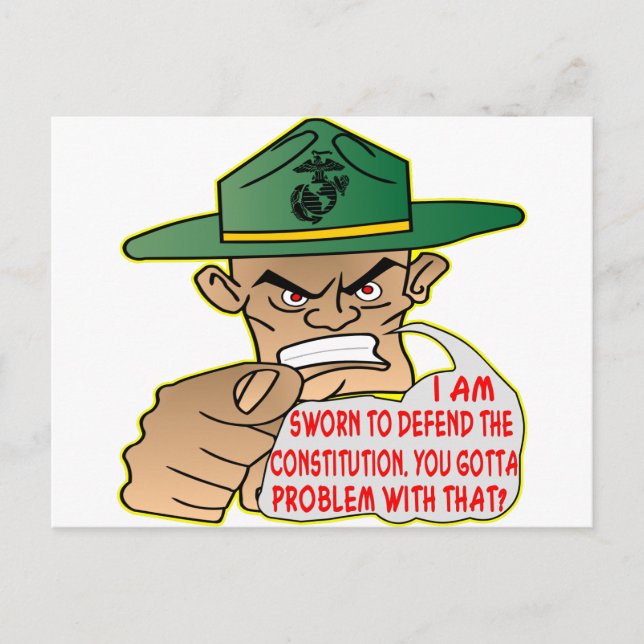 USMC Ich bin vereidigt, die Verfassung zu verteidi Postkarte (Vorderseite)