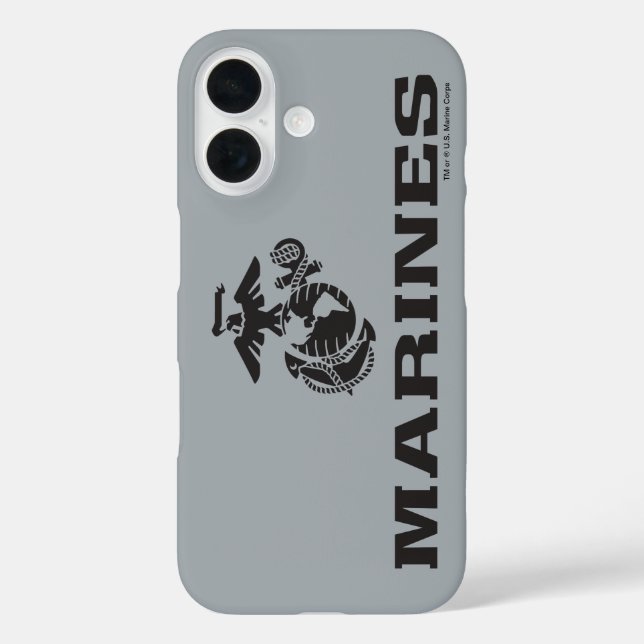 USMC Logo gestapelt - Schwarz Case-Mate iPhone Hülle (Rückseite)