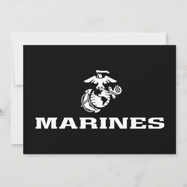 USMC Logo gestapelt - weiß (Vorderseite)